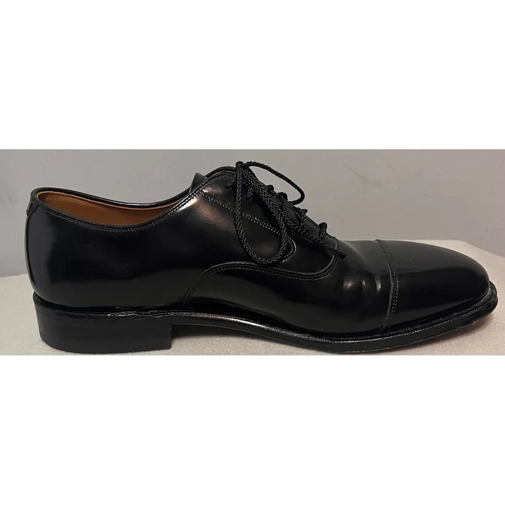 Johnston & Murphy‎ Mens Black Leather Cap Toe Oxford Dress Shoes 9.5 D/B Clasic